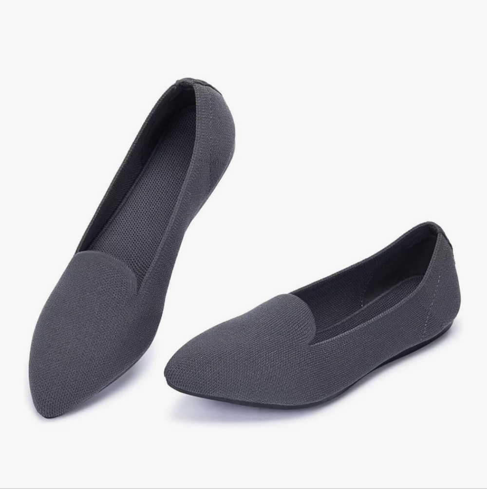 Dark Gray Knit Loafers